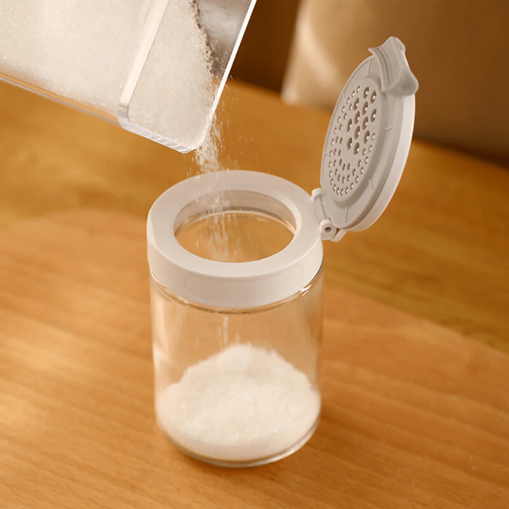 Double Lid Partition Large Opening Seasoning Jar - Image 3