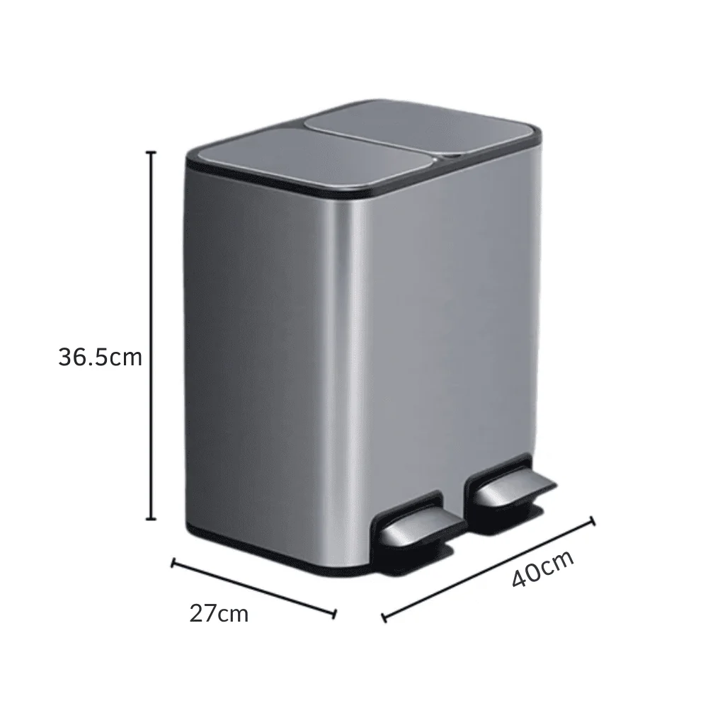 Dual Step Stainless Steel Trash Can (18L) - Image 9