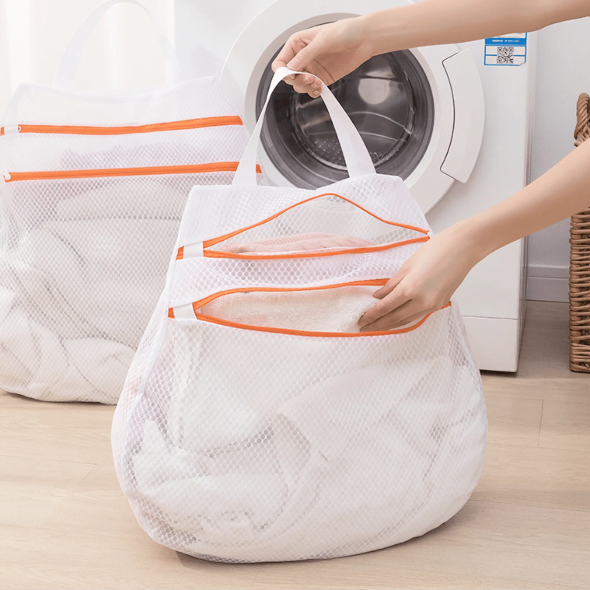 Durable Polyester Laundry Bag with Double Zipper Closure(Set of 3) - Image 5