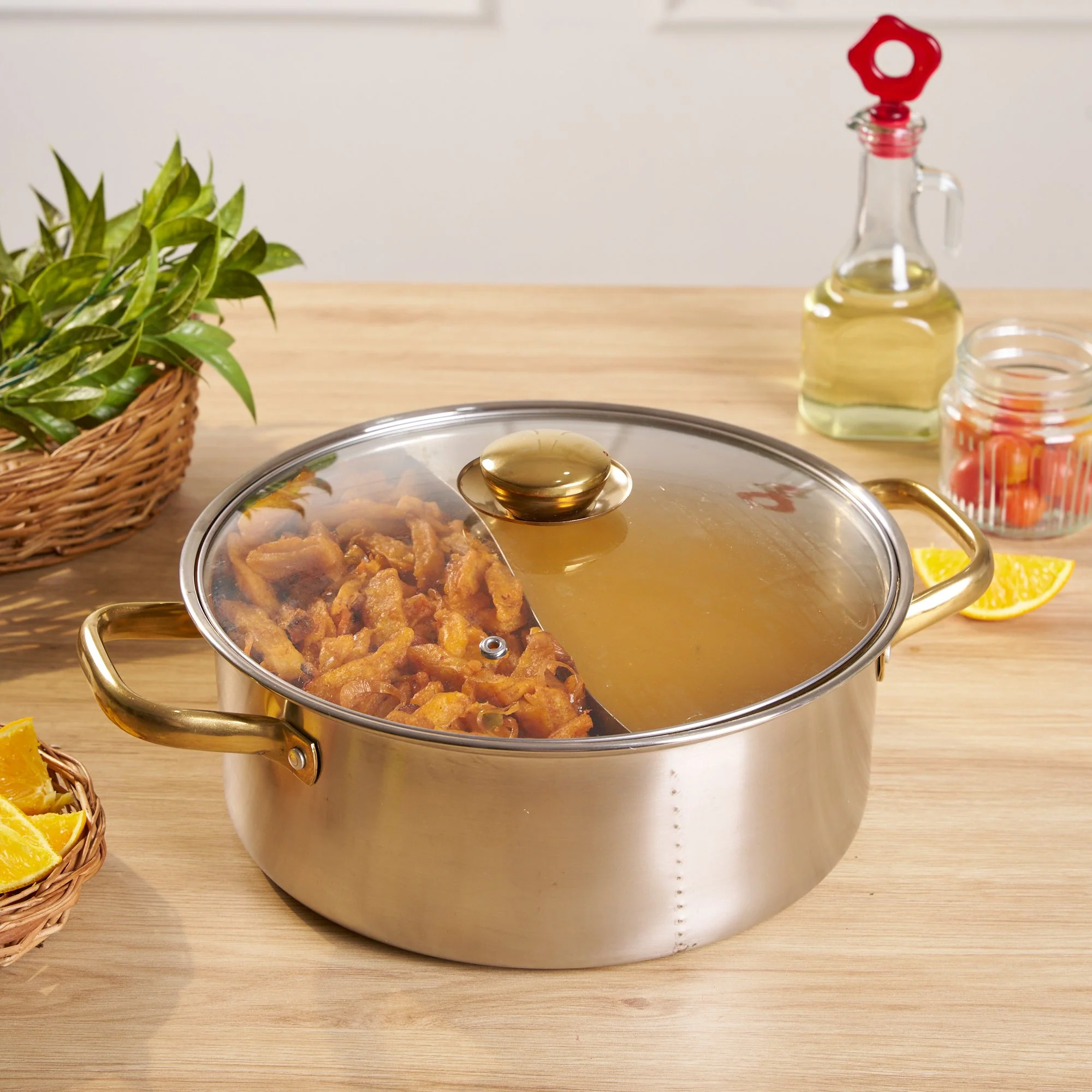 Dutch Hot Pot Stainless Steel Double-Handed Pot - Image 4