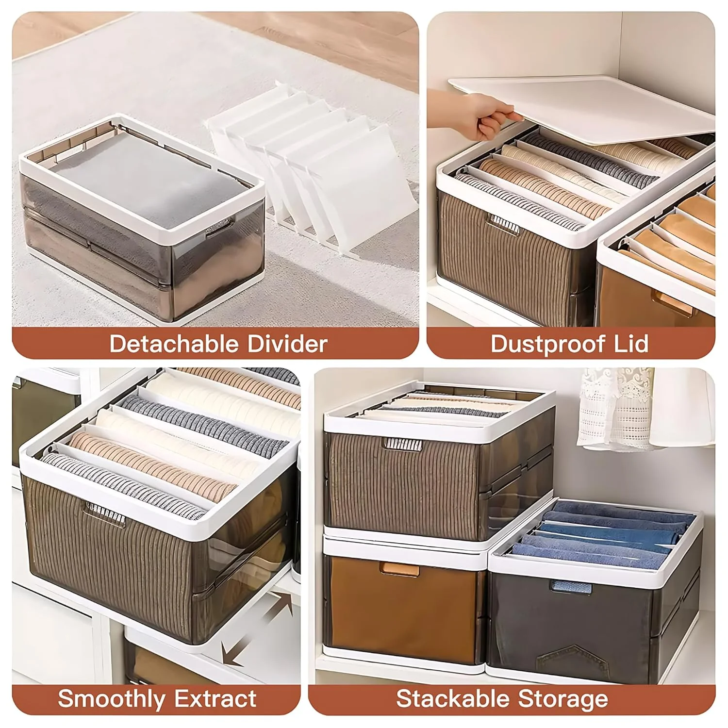 Easy-fold Stackable Plastic Storage Cupboard - Image 4