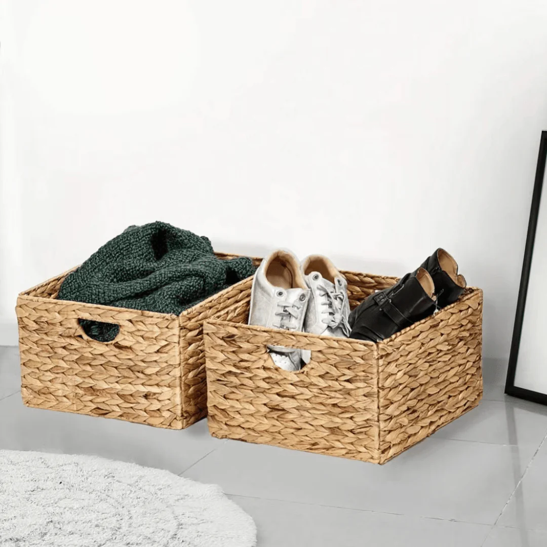 Eco-Friendly Hyacinth Storage Baskets Set of 3 - Image 2