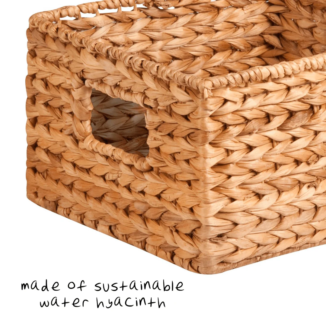 Eco-Friendly Hyacinth Storage Baskets Set of 3 - Image 5