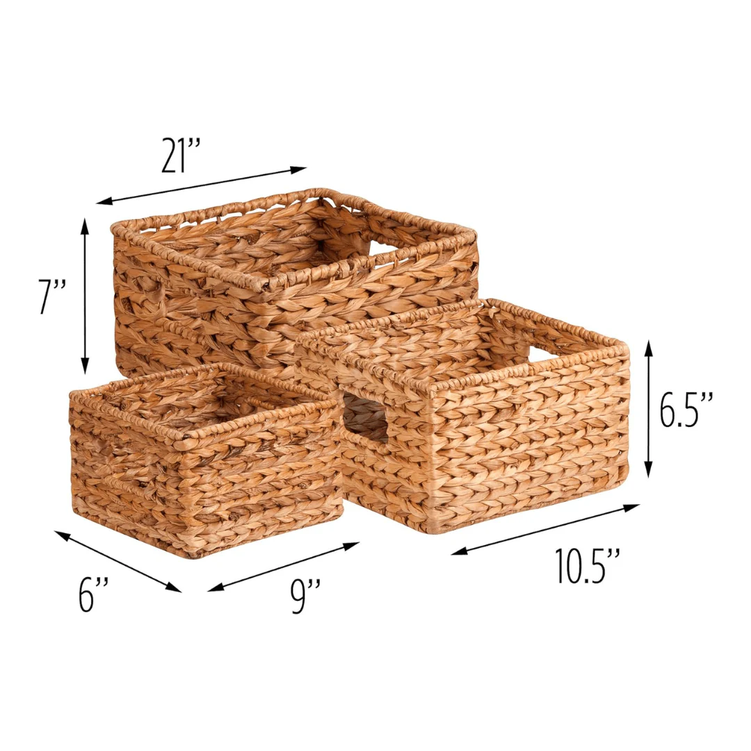 Eco-Friendly Hyacinth Storage Baskets Set of 3 - Image 6