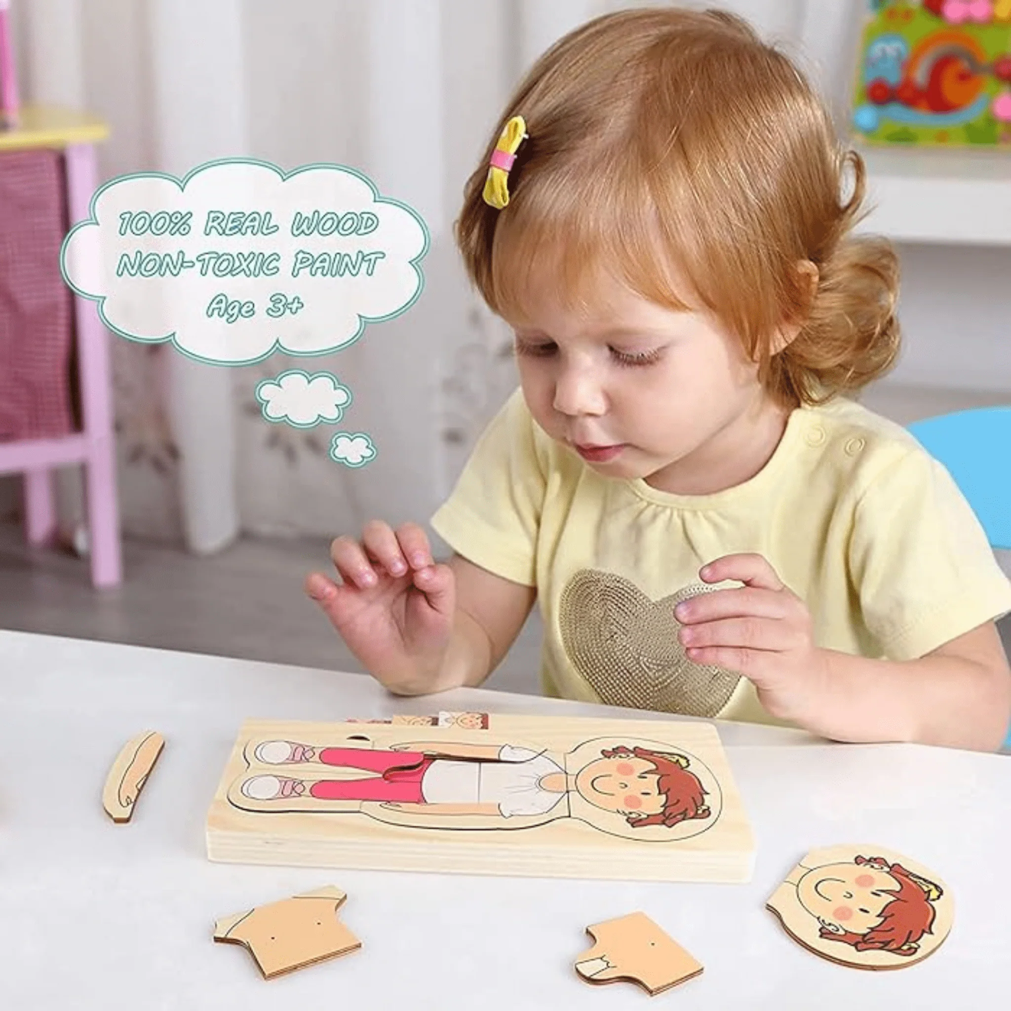 Educational Wooden Body Parts Puzzle - Image 2