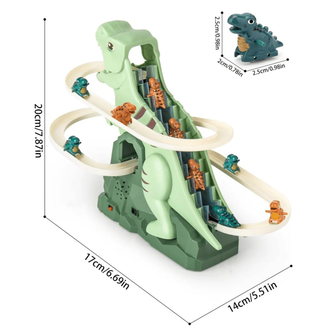 Electric Dinosaur Slide Track Climbing Toy with Music - Image 11