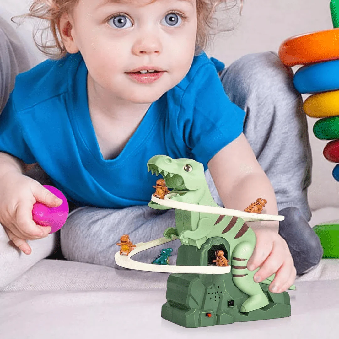 Electric Dinosaur Slide Track Climbing Toy with Music - Image 3