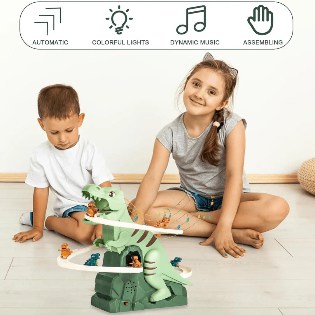 Electric Dinosaur Slide Track Climbing Toy with Music - Image 4