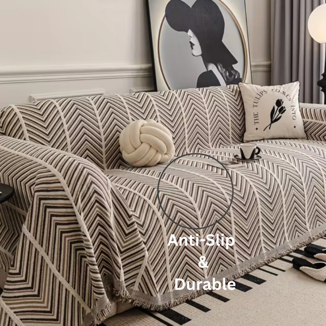 Elegance Chenille Coffee Sofa Cover : [EM-SC-41] - Image 4