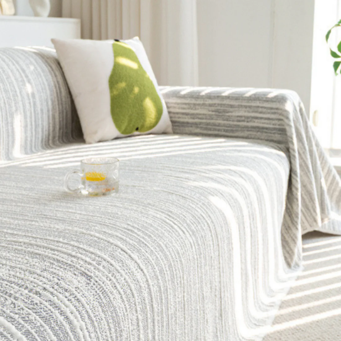 Elegance Chenille Grey Sofa Cover : [EM-SC-40] - Image 4