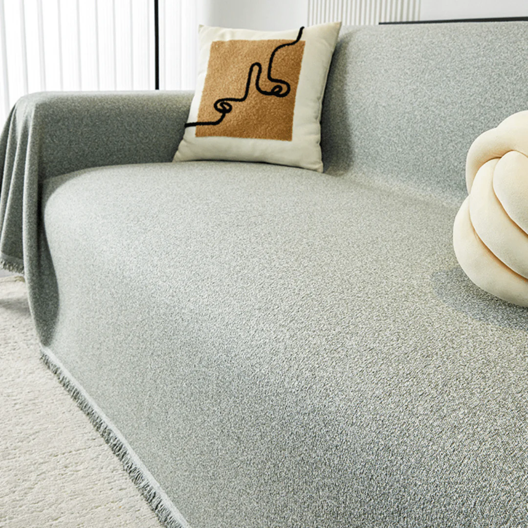 Light Green Elegance Chenille Sofa Cover - Image 2