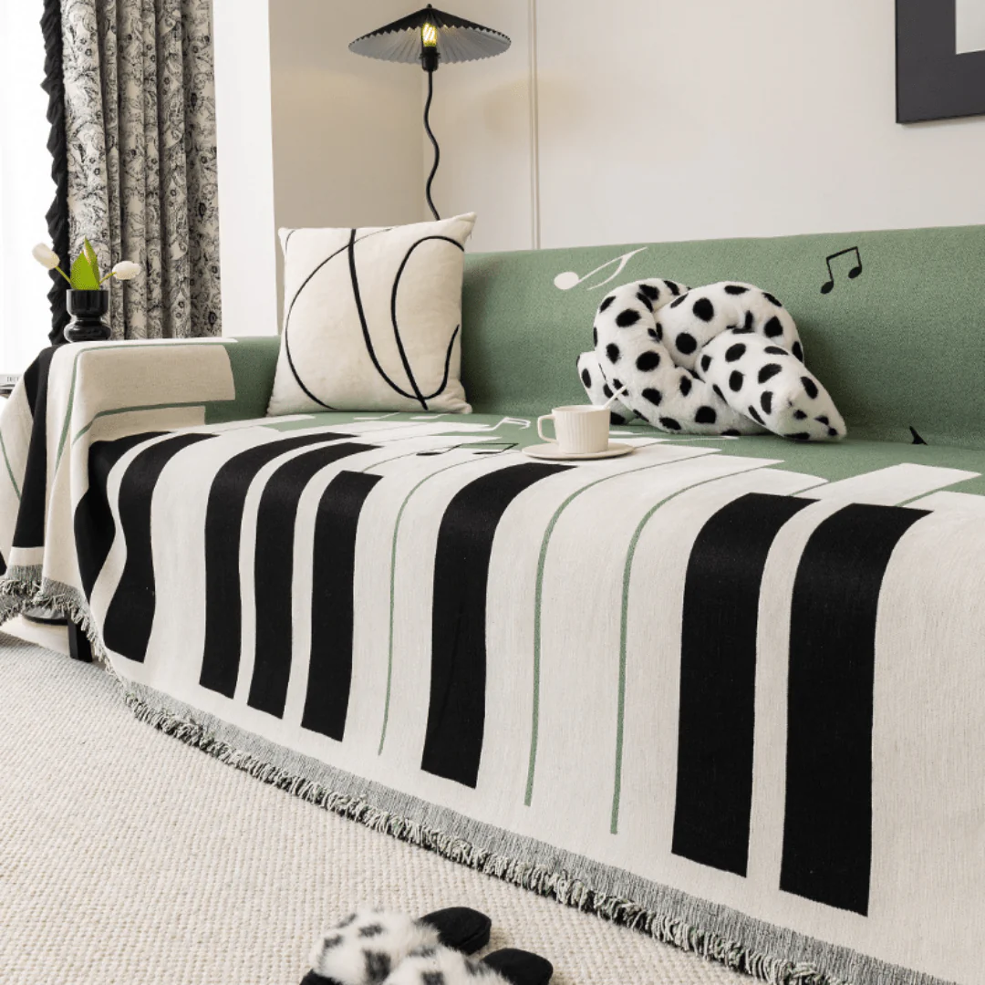 Elegance Chenille Sofa Cover : [EM-SC-24] (Green) - Image 2