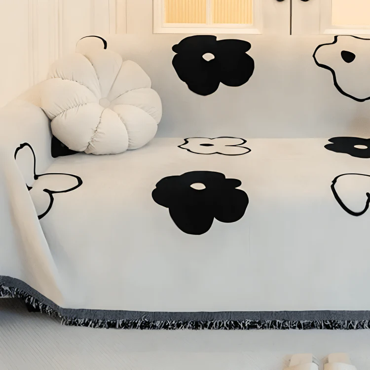 Cartoon Flower Elegance Elegance Chenille Sofa Cover - Image 3