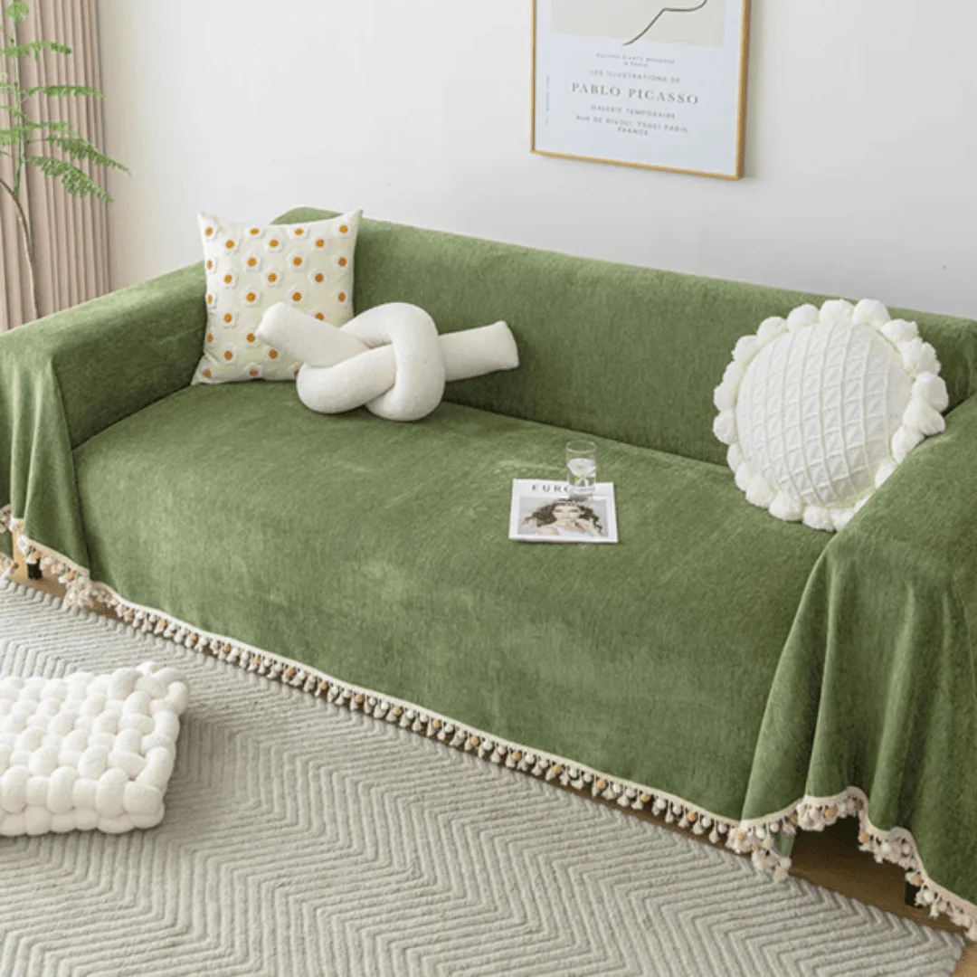 Elegance Chenille Sofa Cover :[EM-SC-31] (Green)