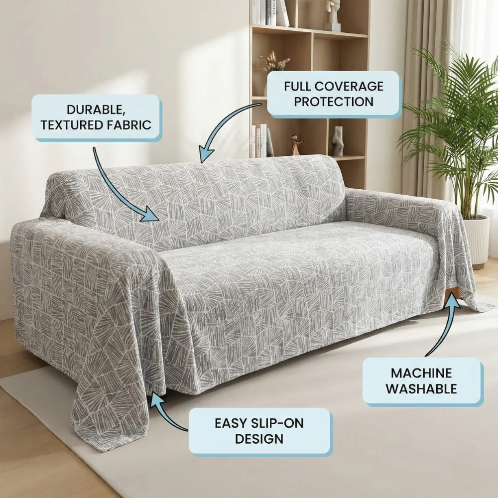 Elegance Chenille Sofa Cover : [EM-SC-37] - Image 7