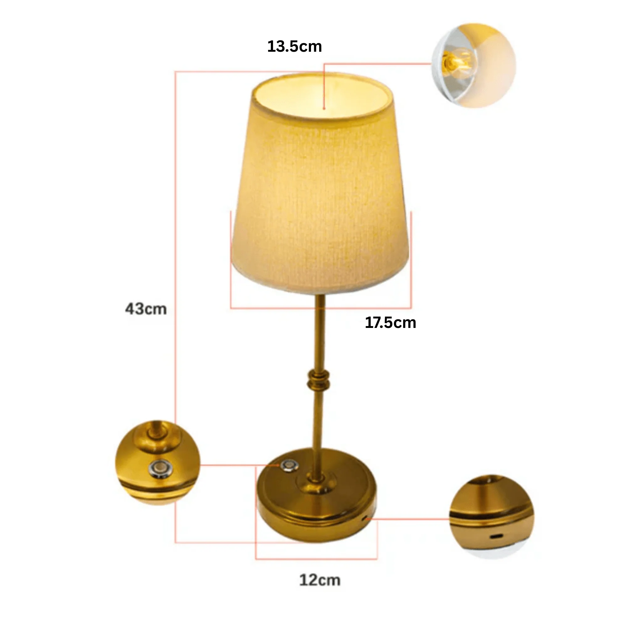 Elegance Touch Fabric Desk Lamp - Image 9