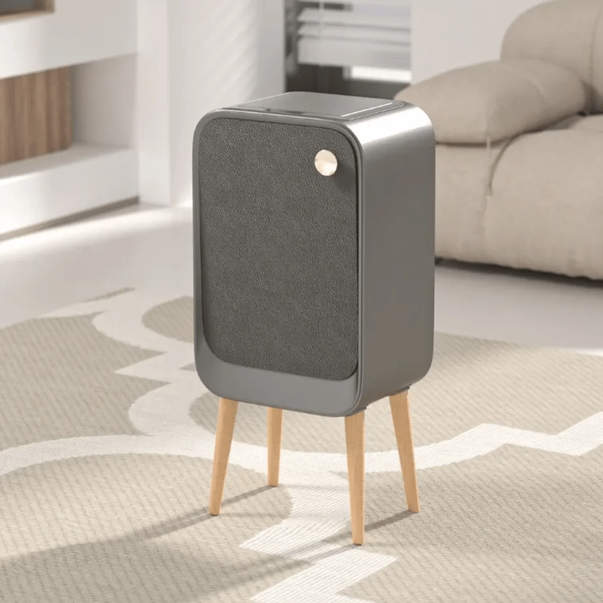 Elegance Touch Free Sensor Trash Can With Wooden Legs(20L) - Image 3