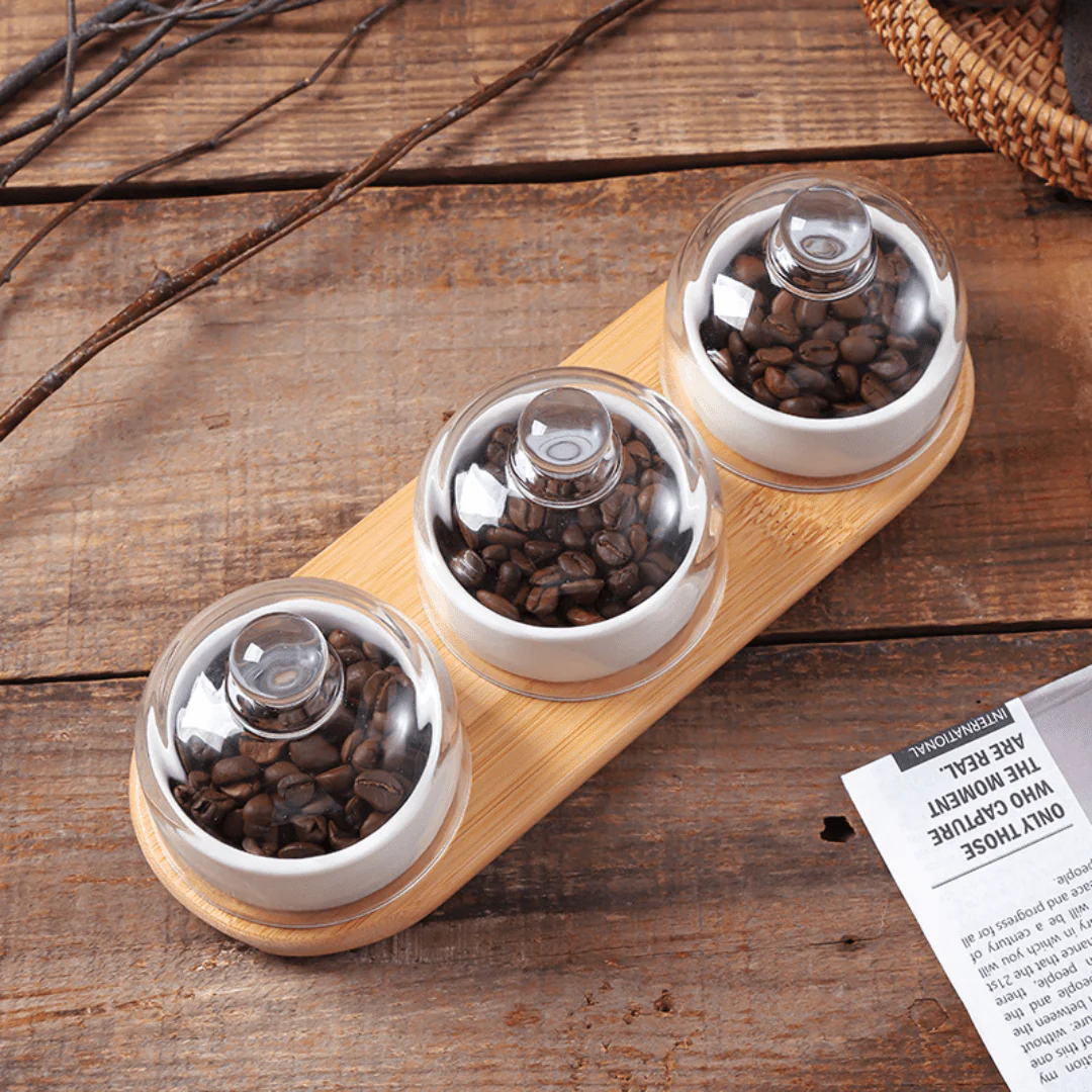 Elegant Ceramic Bowl Set with Glass Lid and Bamboo Tray - Image 2