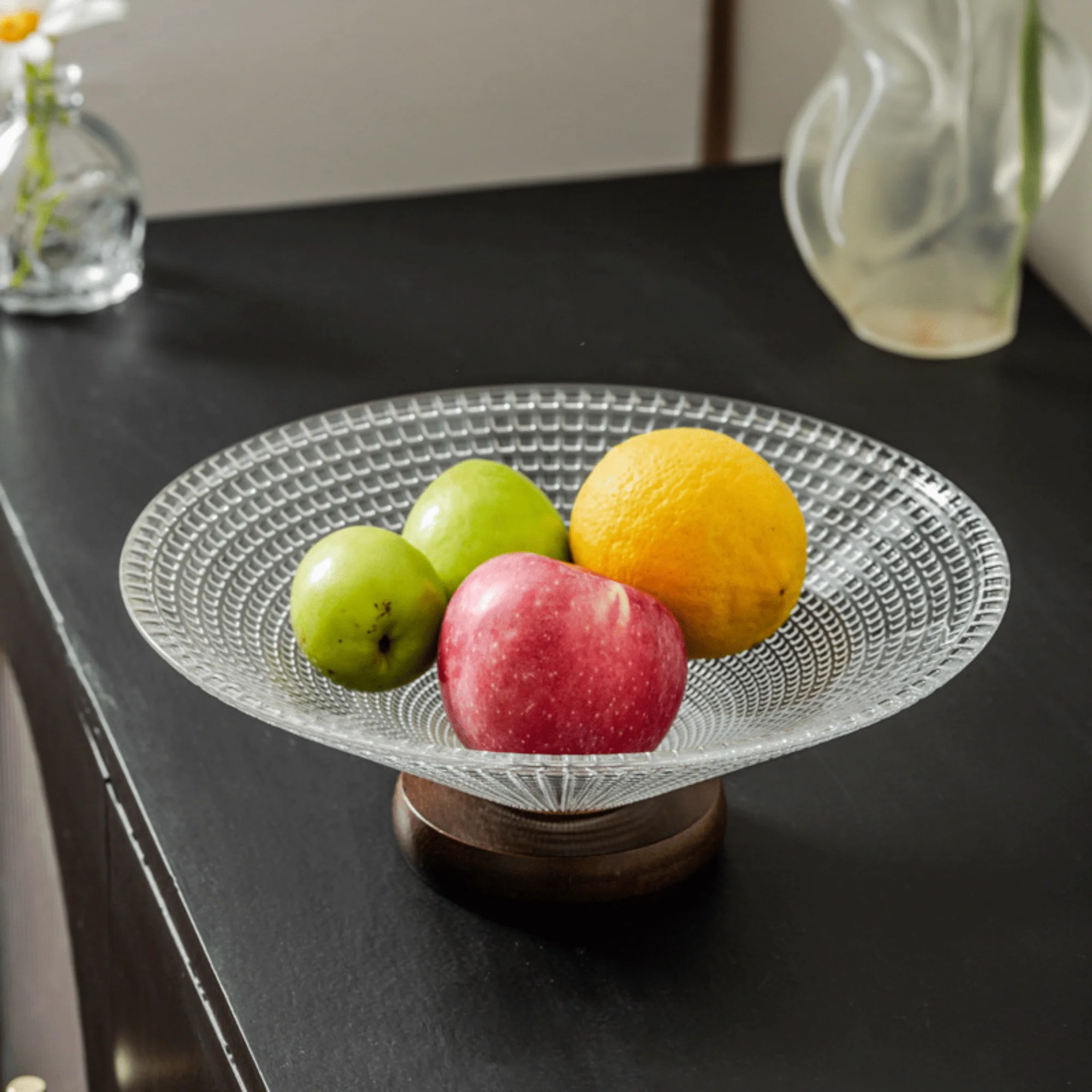 Elegant Large Crystal Glass Bowl for Snacks and Fruit Display (25cm) - Image 3