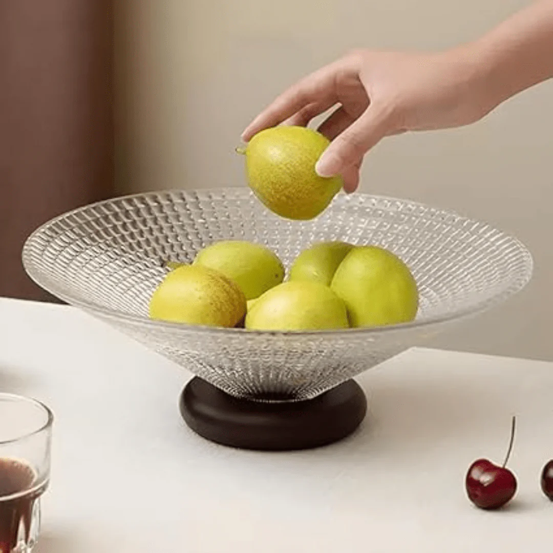 Elegant Large Crystal Glass Bowl for Snacks and Fruit Display (25cm) - Image 7