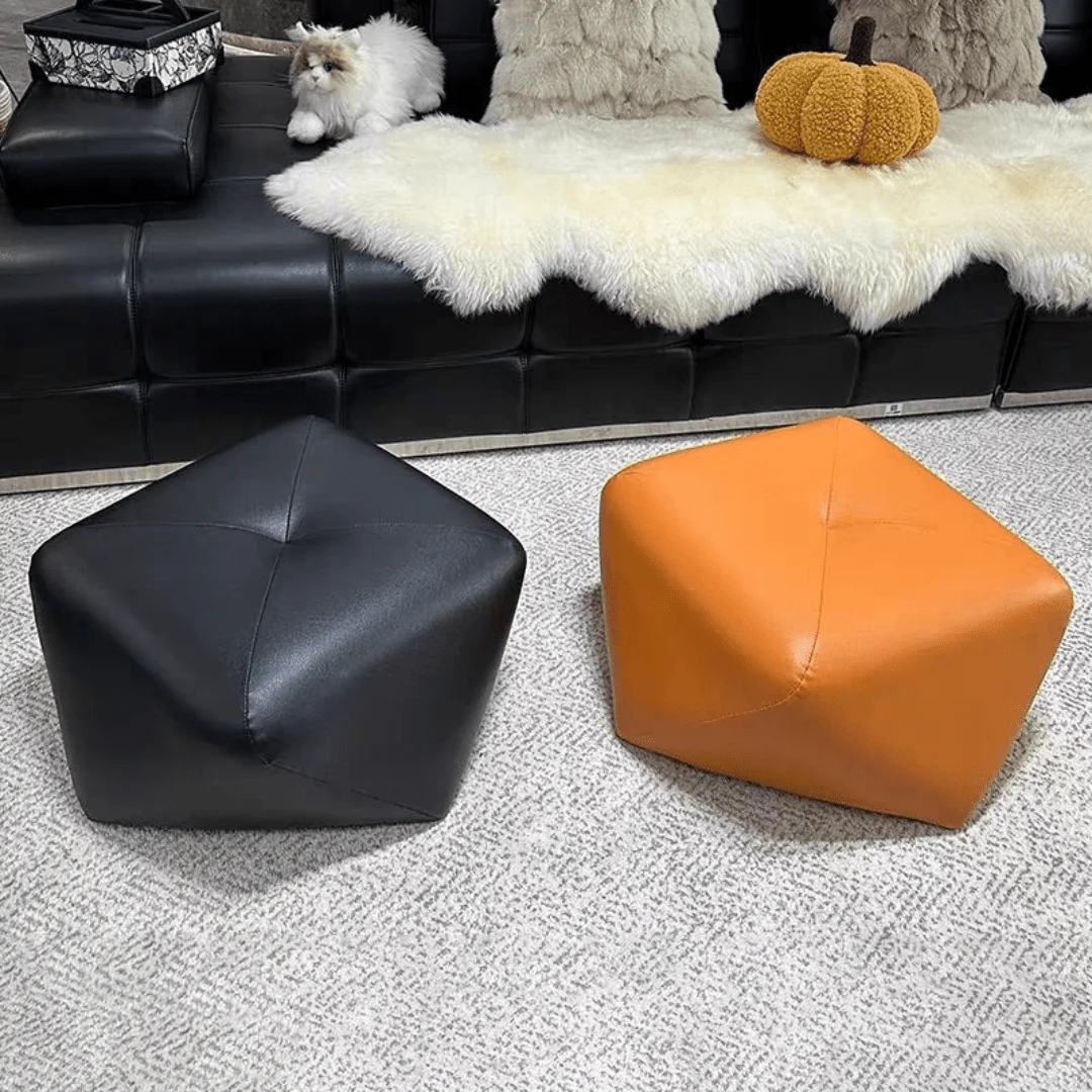 Elegant Light Luxury Octagonal Leather Foot Stool - Image 5