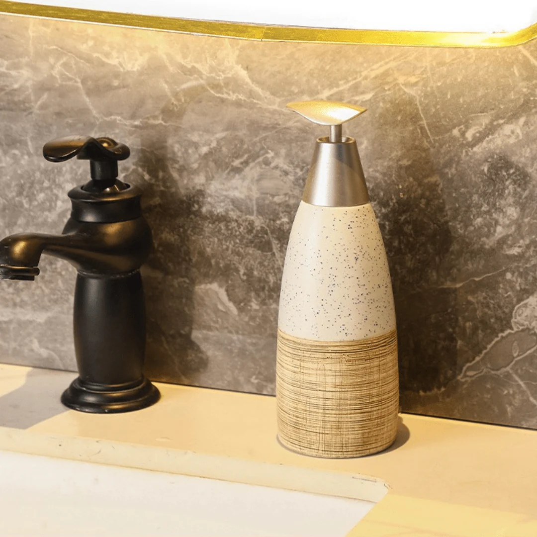 European Style Ceramic Refillable Liquid Dispenser with Elegant Pump(400ml) - Image 2