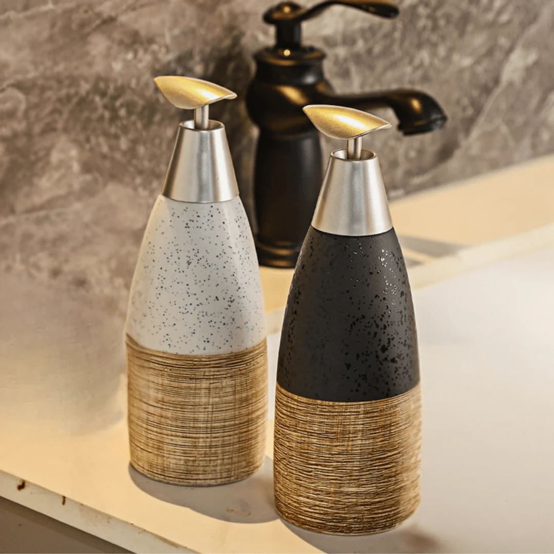 European Style Ceramic Refillable Liquid Dispenser with Elegant Pump(400ml) - Image 3