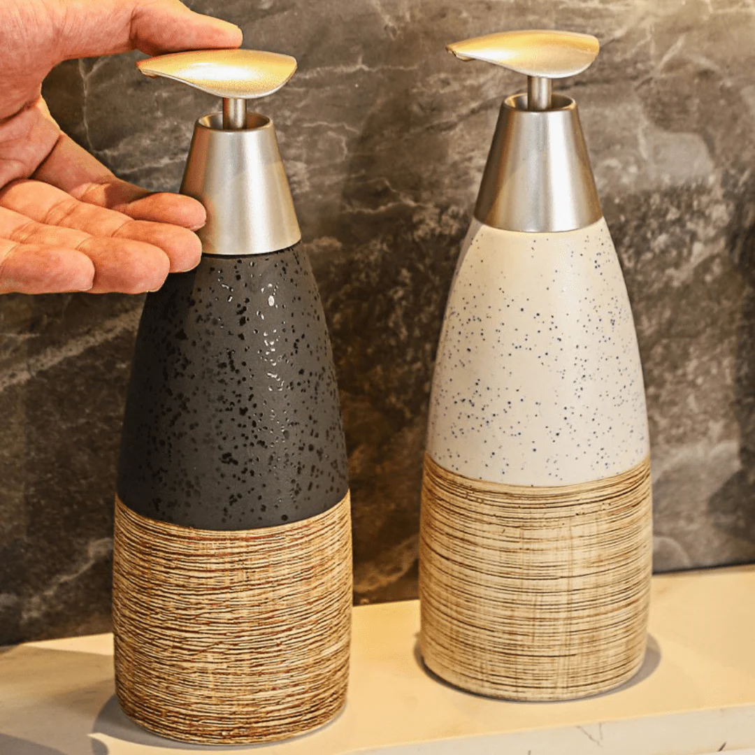 European Style Ceramic Refillable Liquid Dispenser with Elegant Pump(400ml) - Image 4
