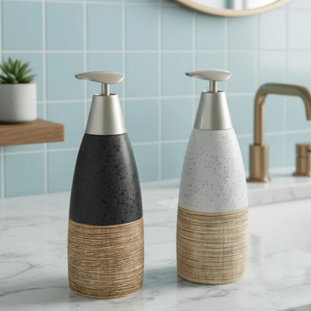 European Style Ceramic Refillable Liquid Dispenser with Elegant Pump(400ml) - Image 5
