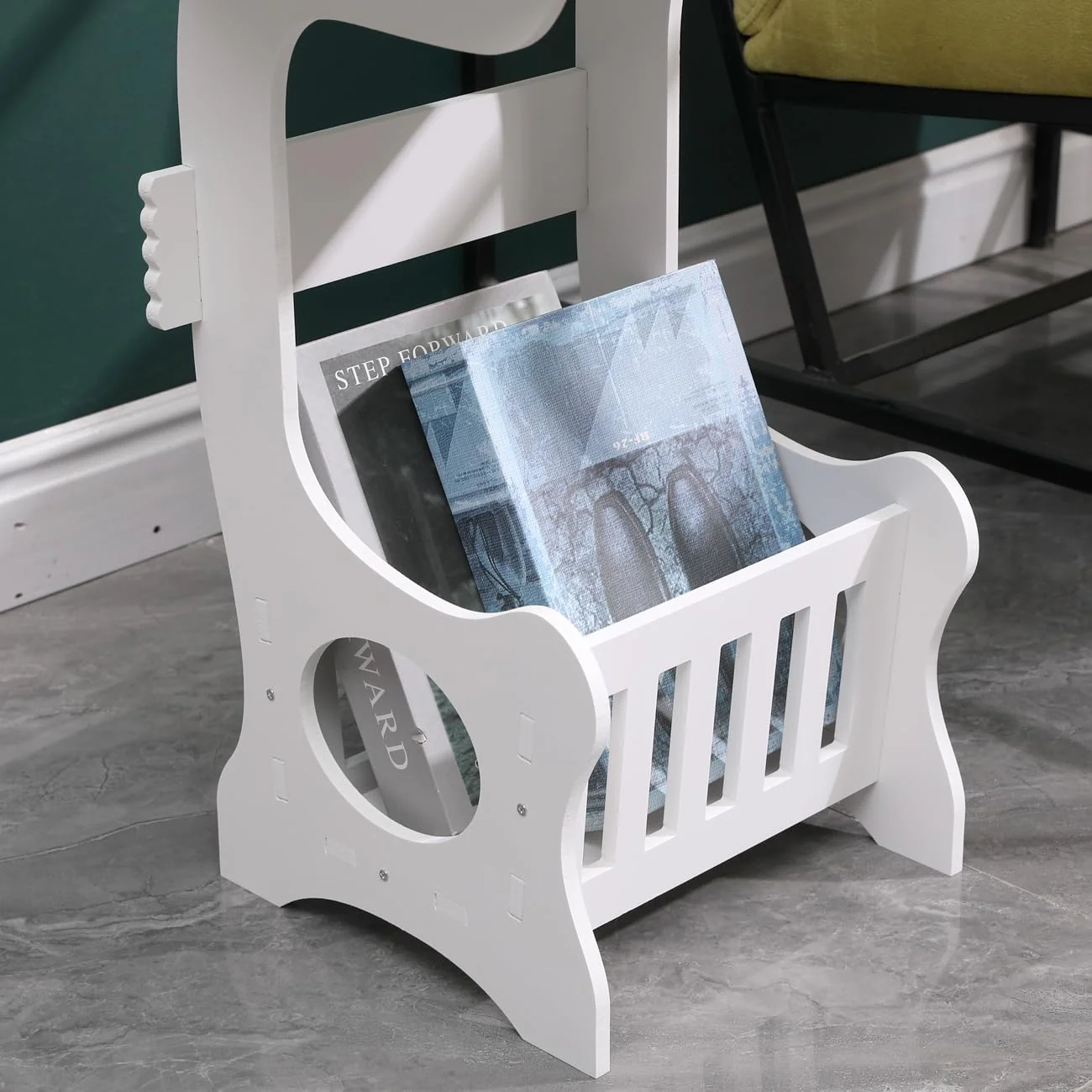 European Style White Round Side Table for Living Room - Image 4