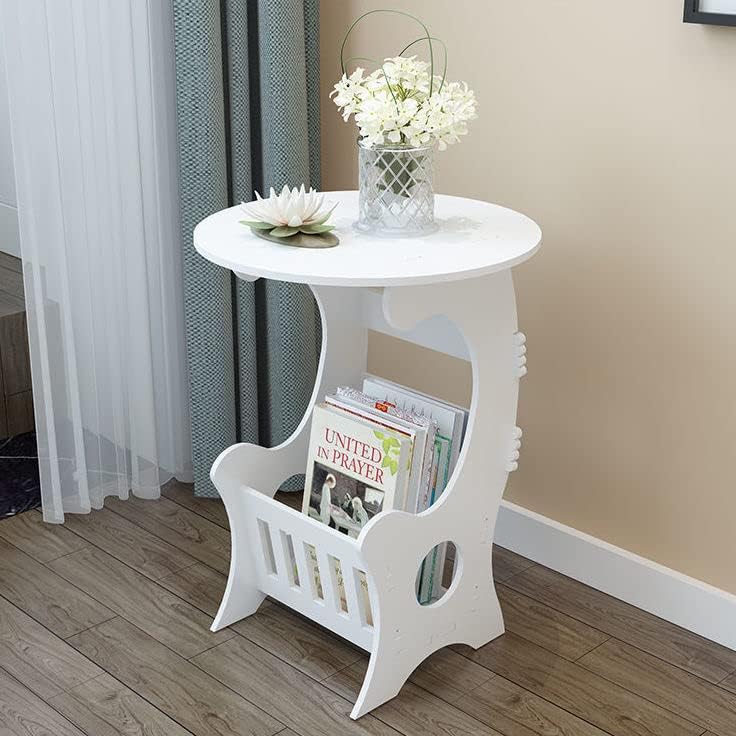 European Style White Round Side Table for Living Room - Image 6