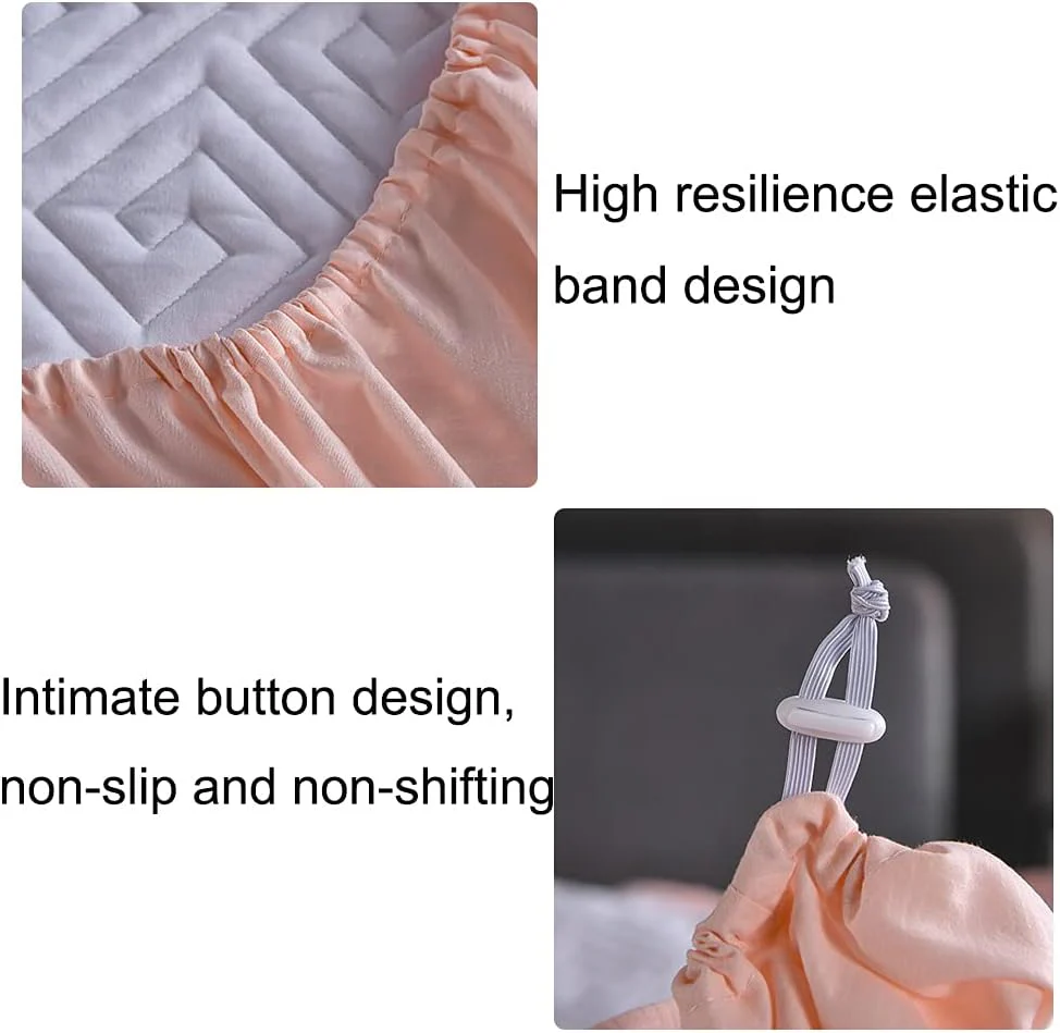 Feather Touch Quilted Bed Sheets With 2-Pillow Covers (Pink) - Image 5