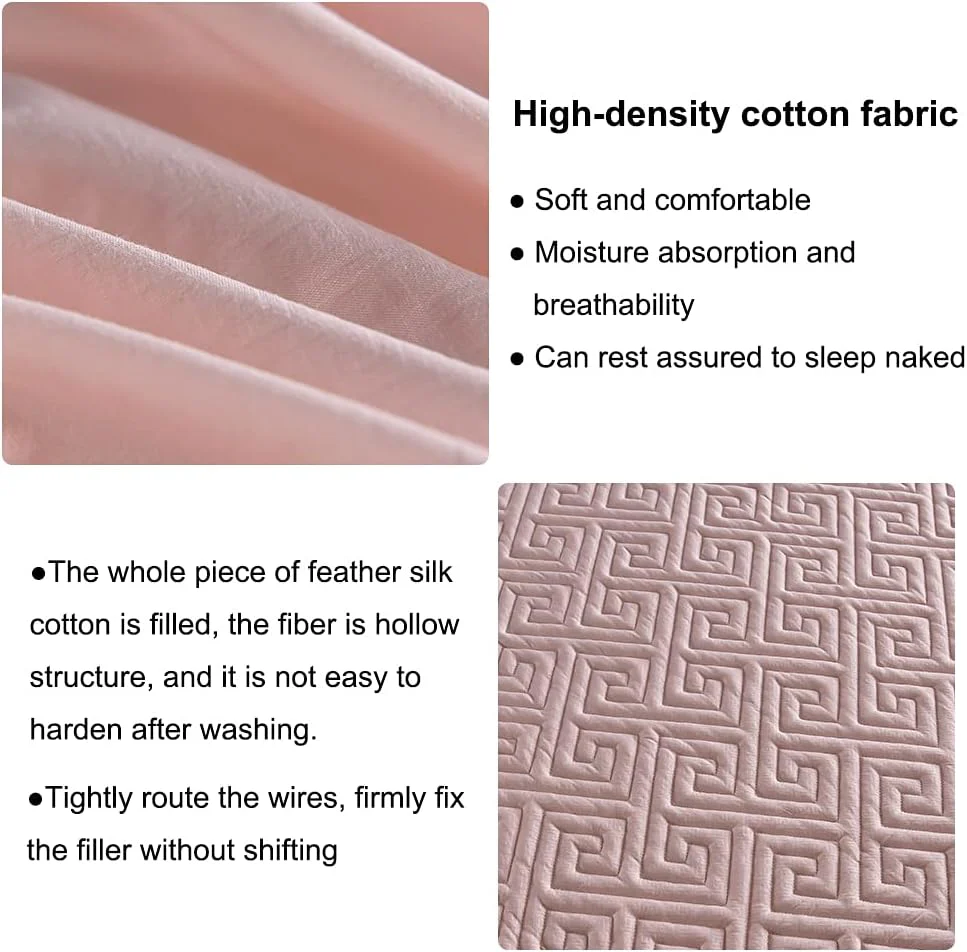 Feather Touch Quilted Bed Sheets With 2-Pillow Covers (Pink) - Image 6