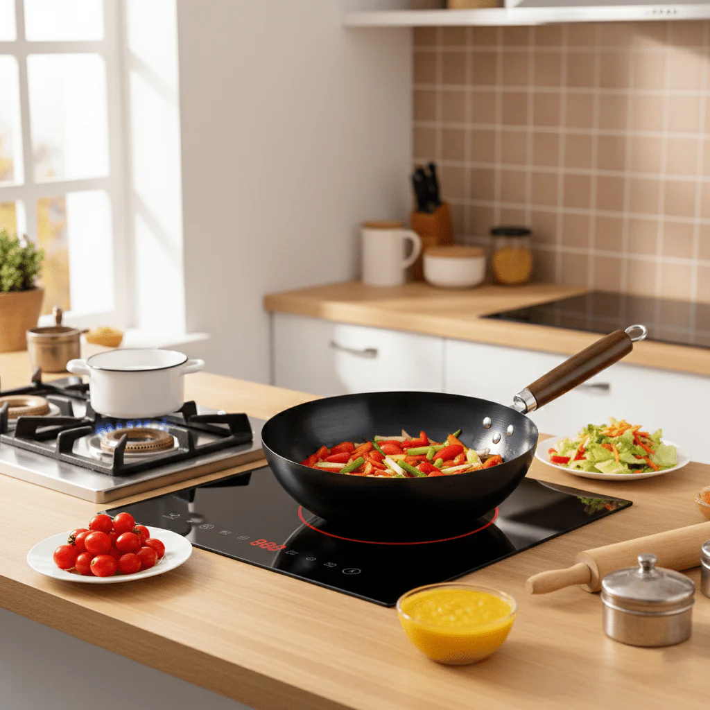 Fine Iron Cooking Pan with Wooden Handle - Image 5