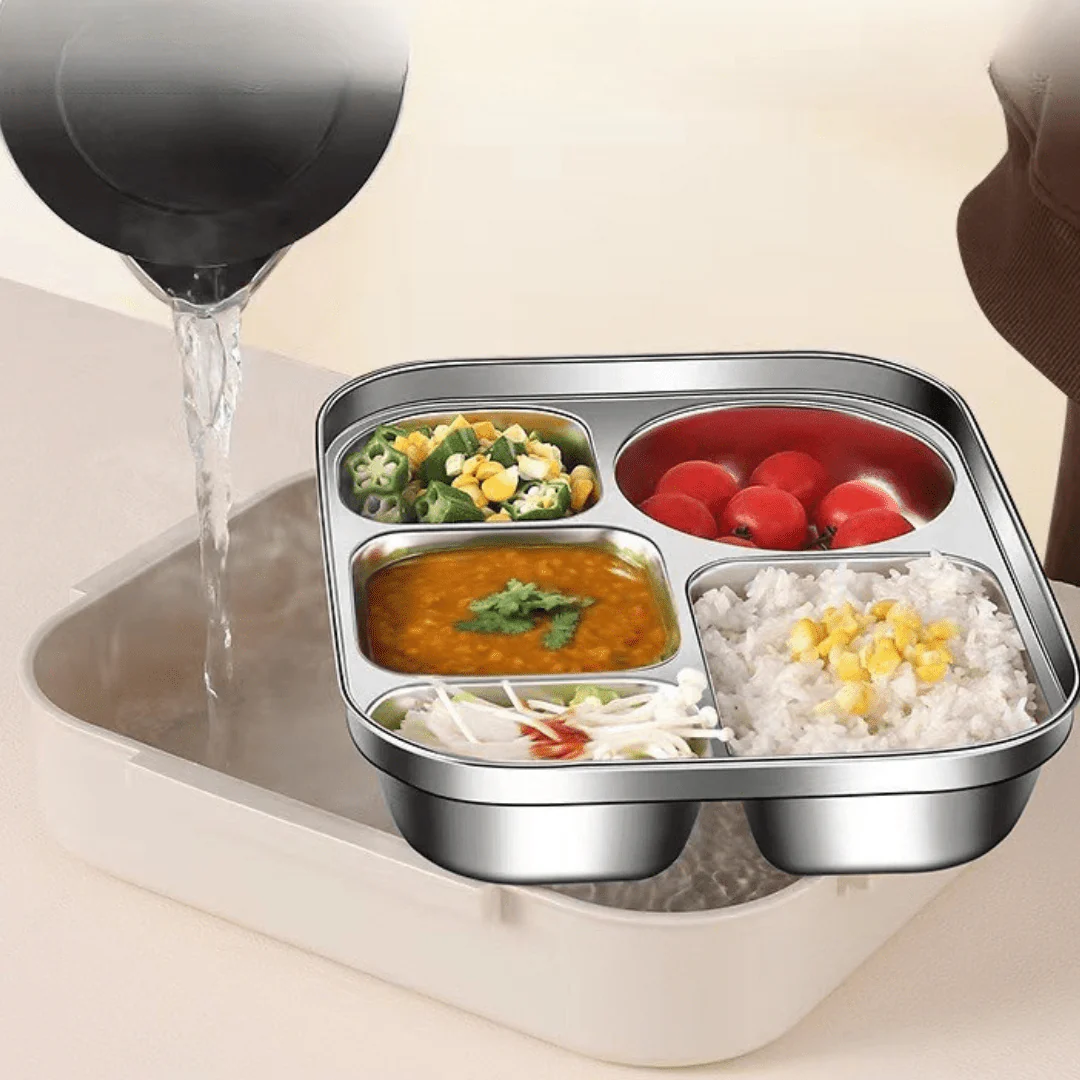5-Compartment Stainless Steel Thermal Bento Lunch Box(2800ml) - Image 4