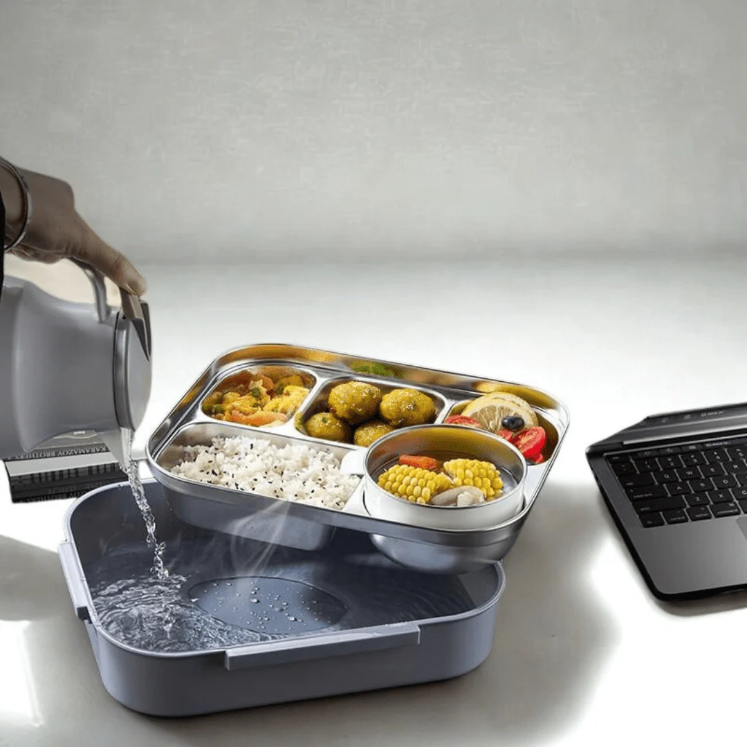 5-Compartment Stainless Steel Thermal Bento Lunch Box(2800ml) - Image 5
