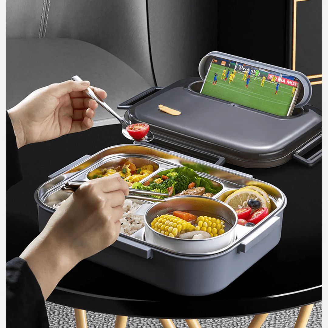 5-Compartment Stainless Steel Thermal Bento Lunch Box(2800ml) - Image 6