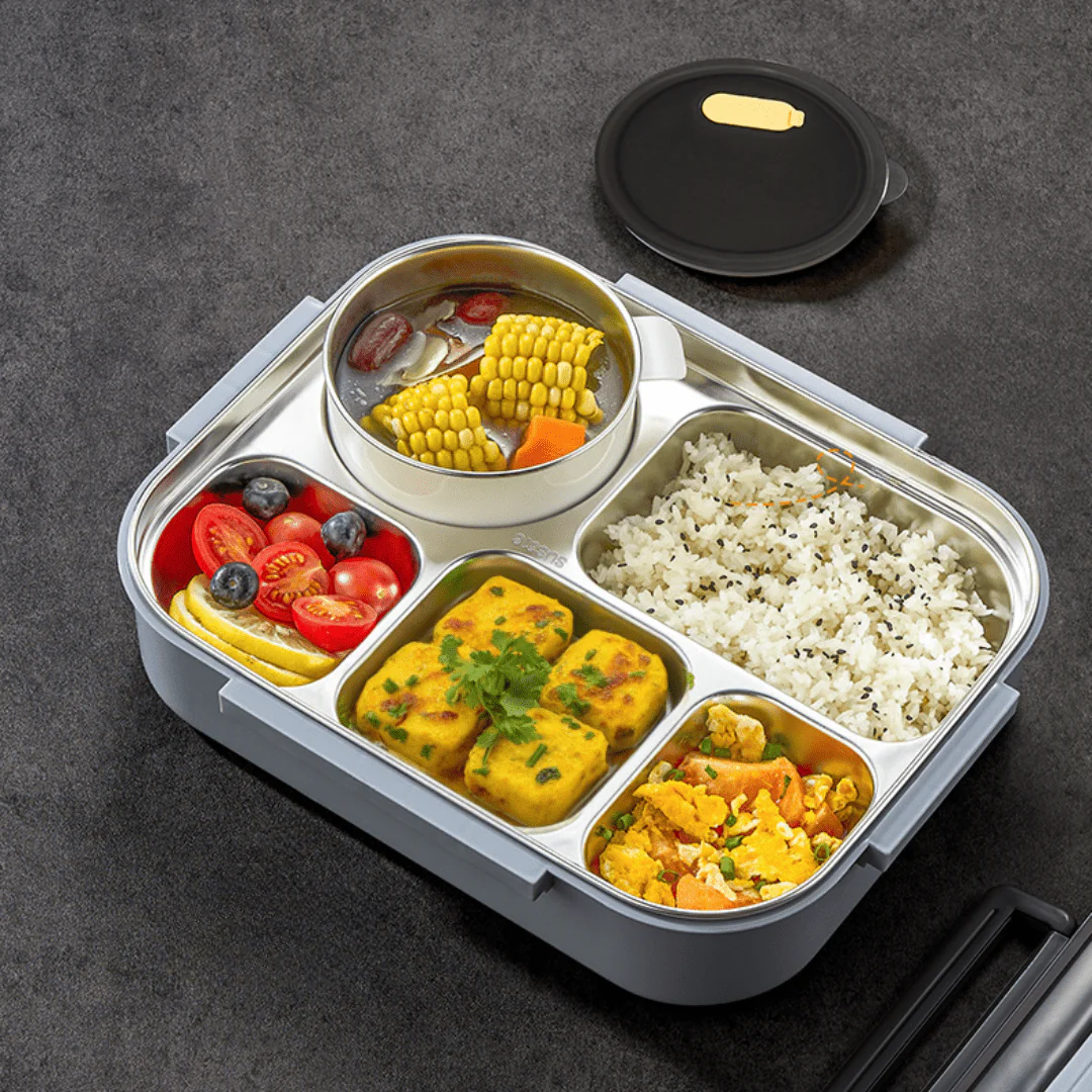 5-Compartment Stainless Steel Thermal Bento Lunch Box(2800ml) - Image 8