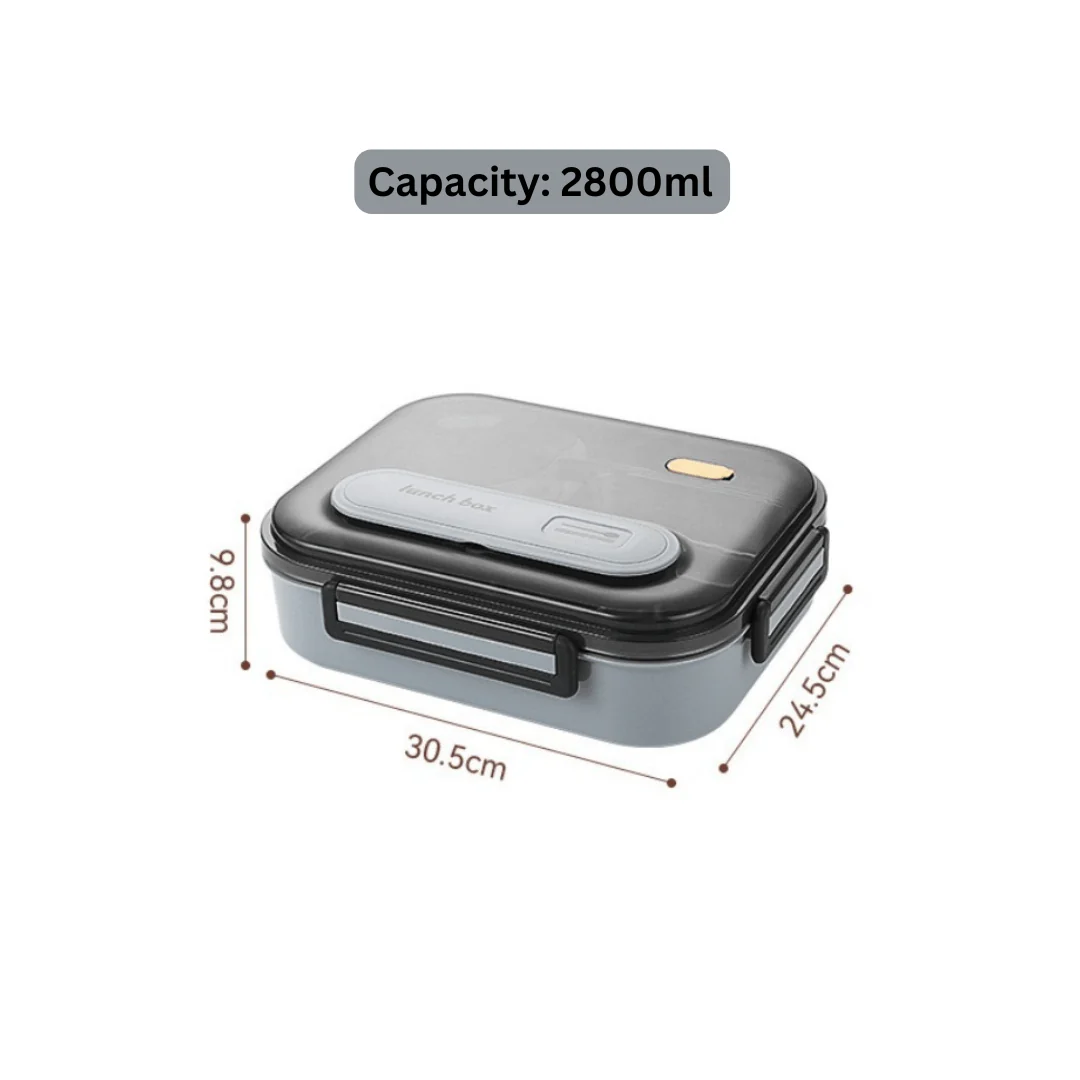 5-Compartment Stainless Steel Thermal Bento Lunch Box(2800ml) - Image 9