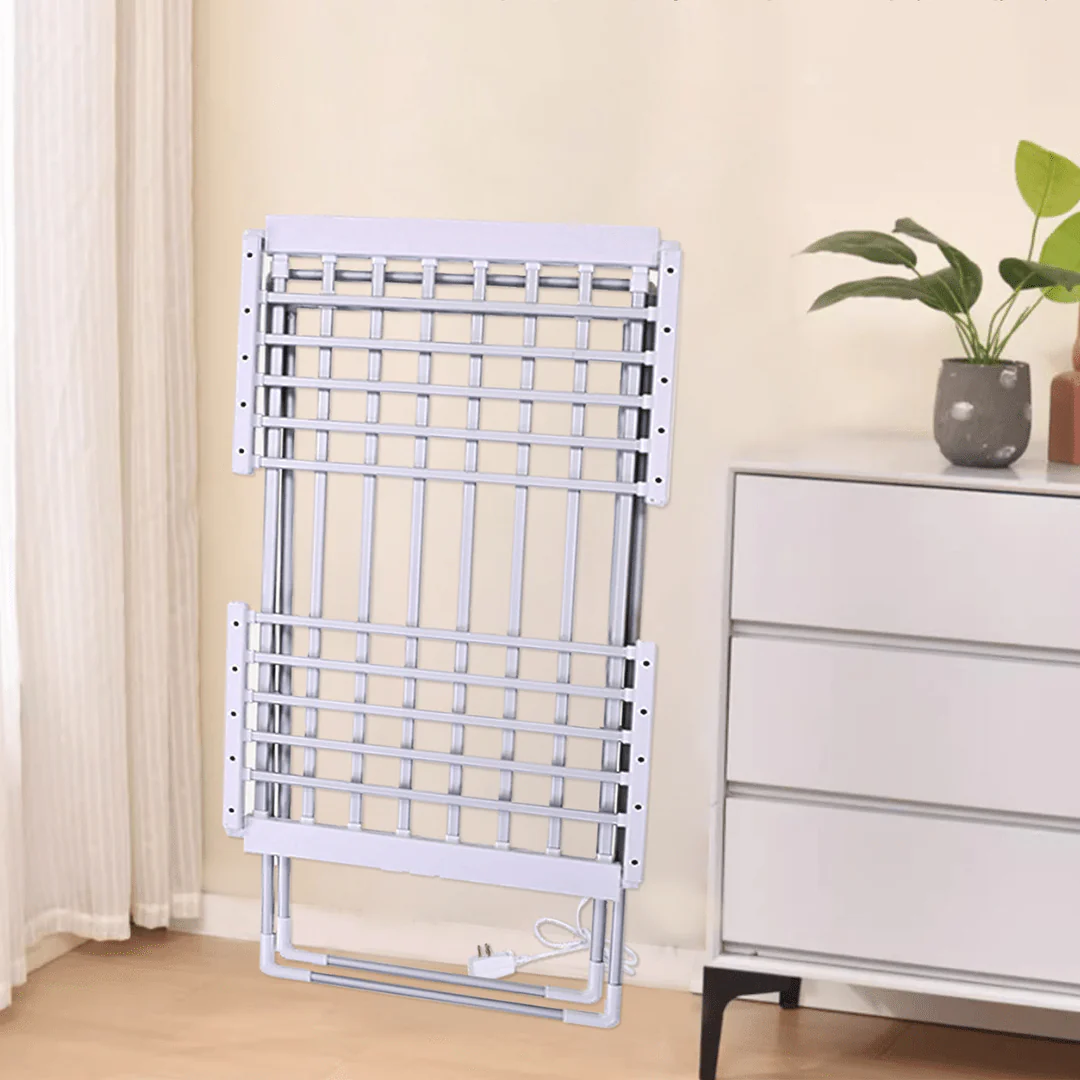 Foldable Electric Heated Aluminum Drying Rack with Wing Design - Image 4