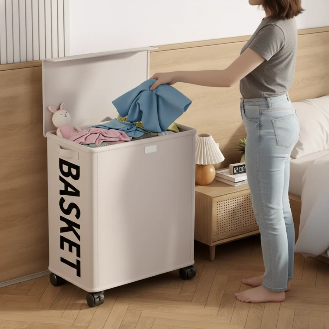 Foldable Large Capacity Storage Box with Lid & Wheels - Image 5