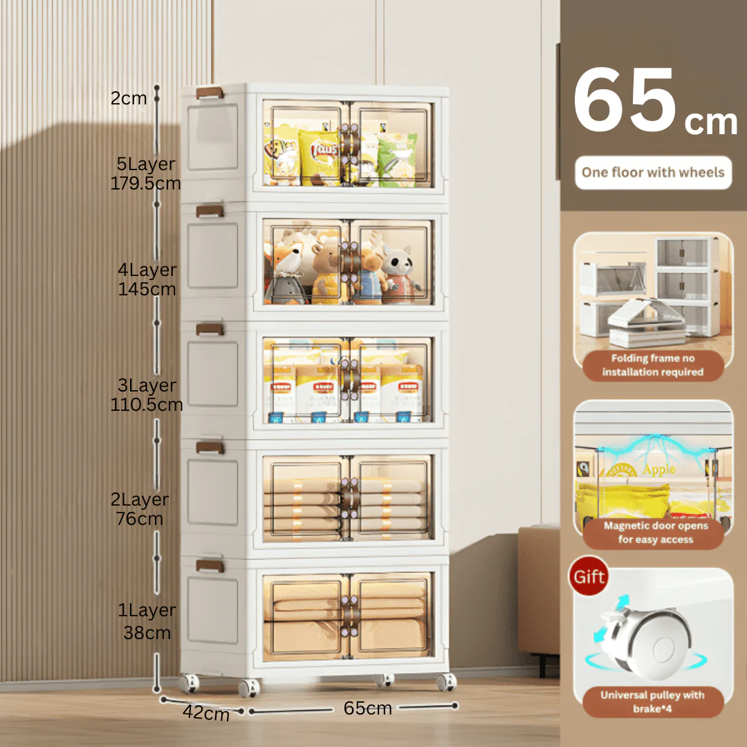 Foldable Multi-purpose Wardrobe Storage Cabinet - Image 10