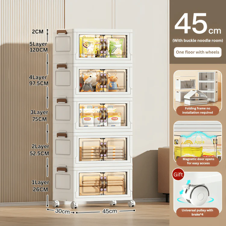 Foldable Multi-purpose Wardrobe Storage Cabinet - Image 8