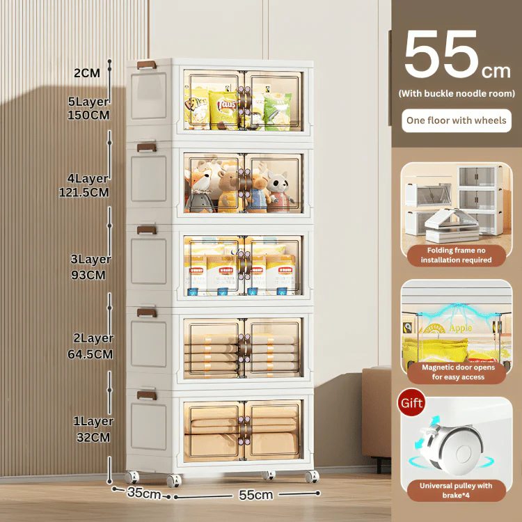 Foldable Multi-purpose Wardrobe Storage Cabinet - Image 9