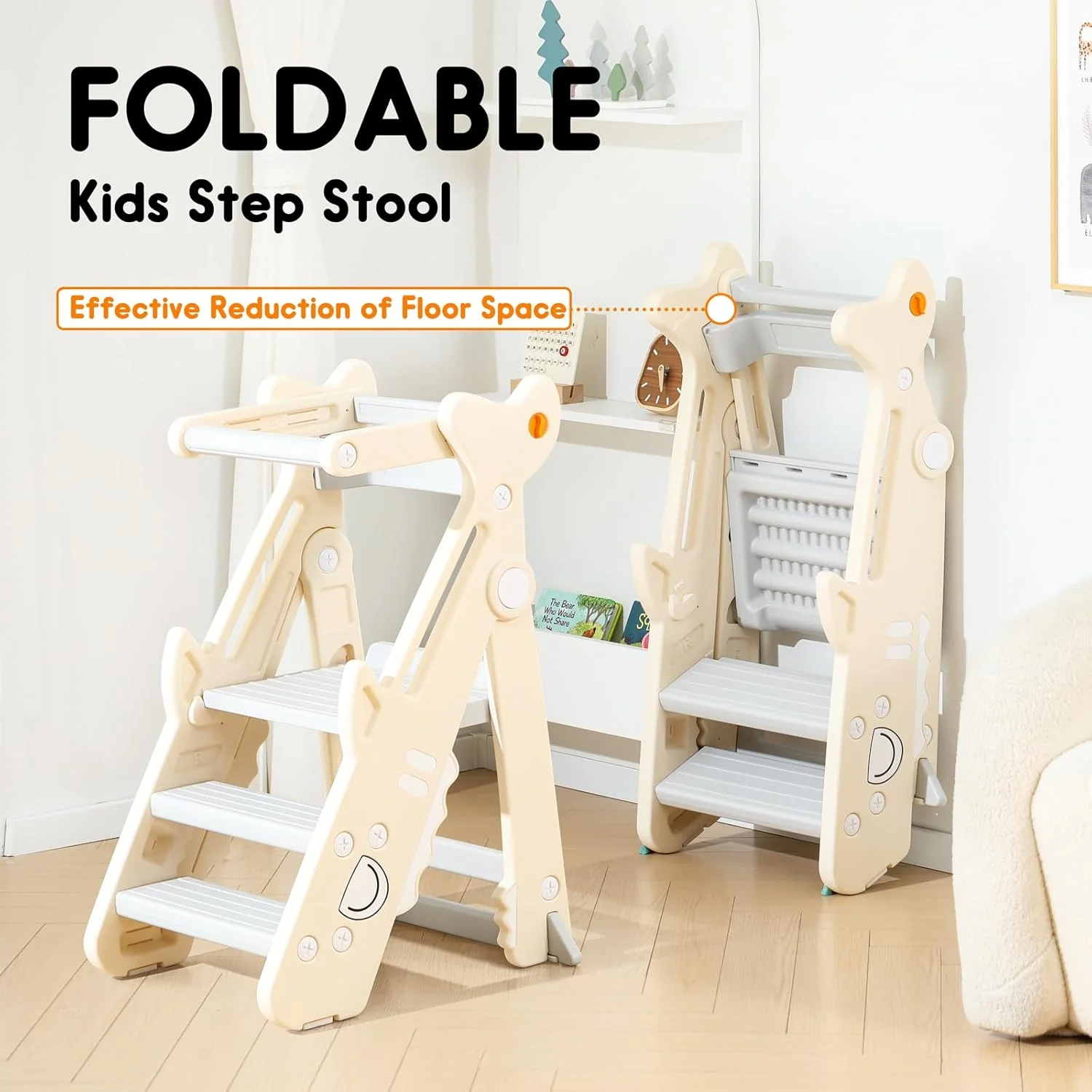 Foldable Step Stool and Standing Tower for Toddlers - Image 3