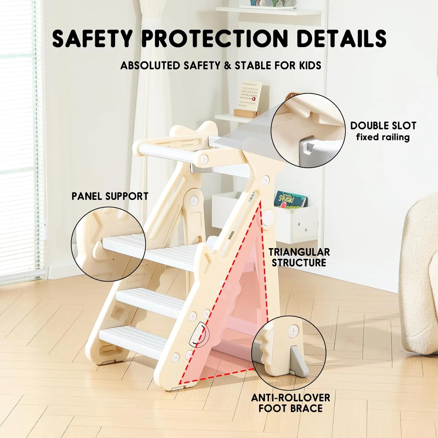 Foldable Step Stool and Standing Tower for Toddlers - Image 4