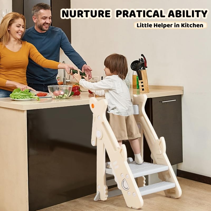 Foldable Step Stool and Standing Tower for Toddlers - Image 5
