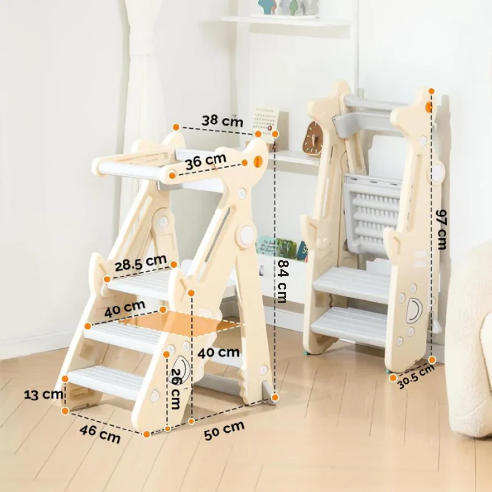 Foldable Step Stool and Standing Tower for Toddlers - Image 6