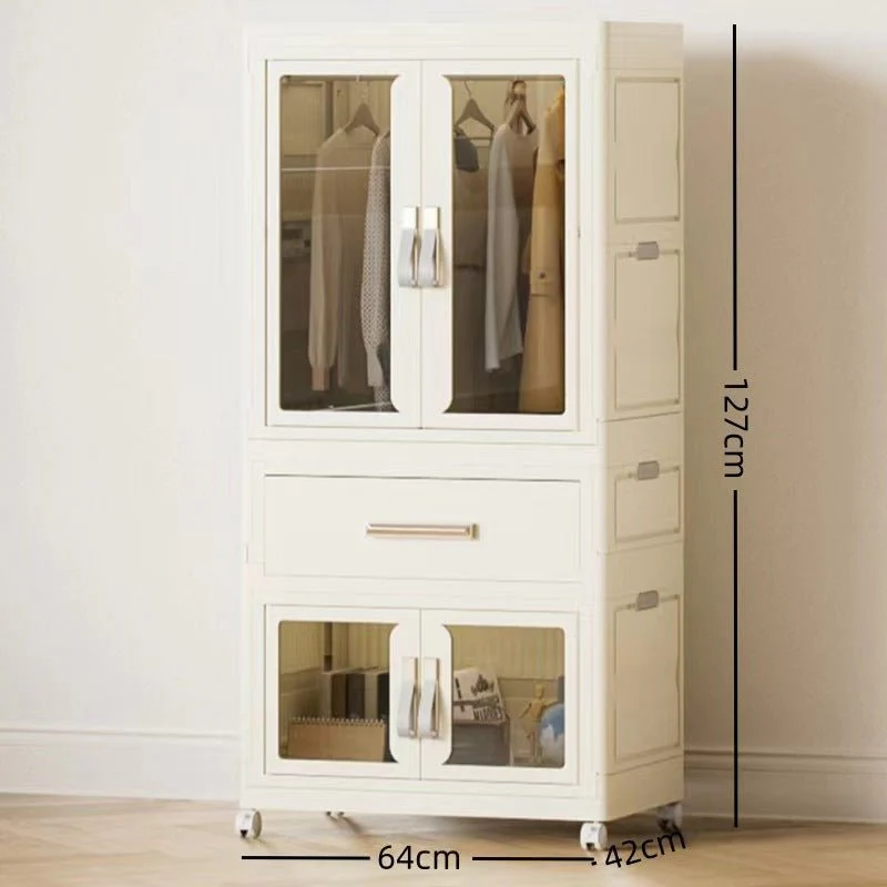 Foldable Storage Wardrobe with 1 Cabinet & 1 Drawer - Image 7