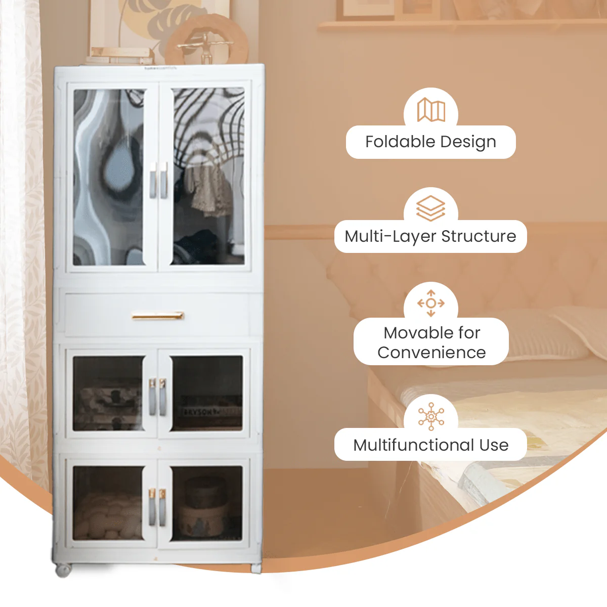 Multi-Layer Foldable Storage Cabinet (64cm) - Image 2